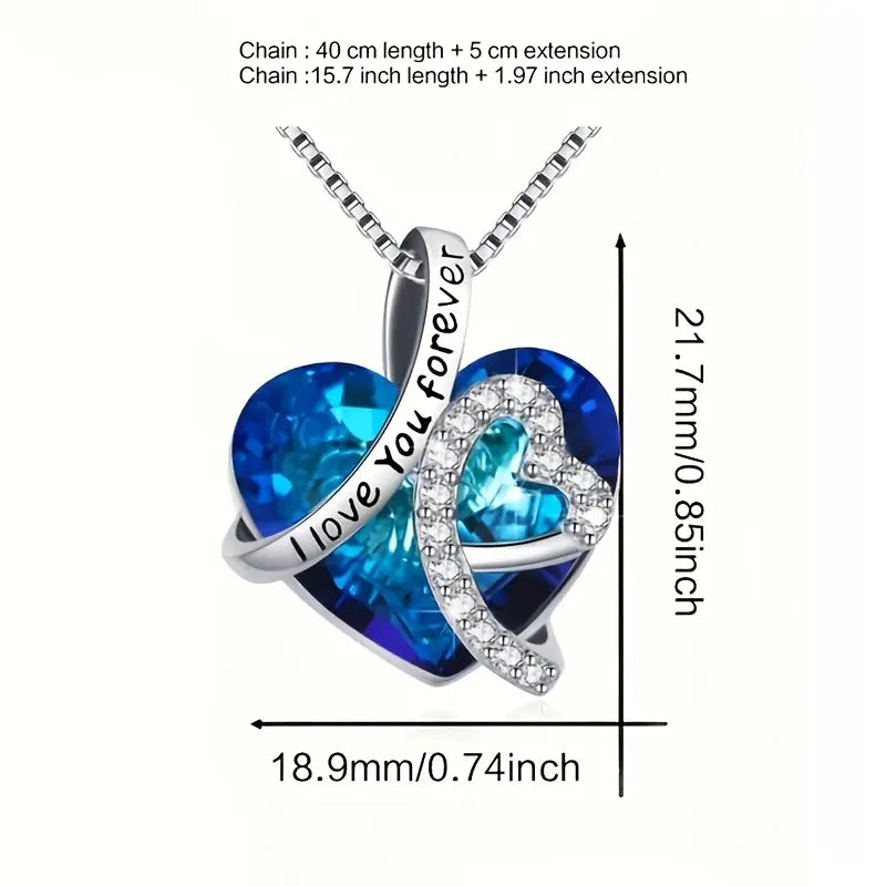 Heart Pendant Necklace – "I Love You Forever" Engraving for Special Occasions