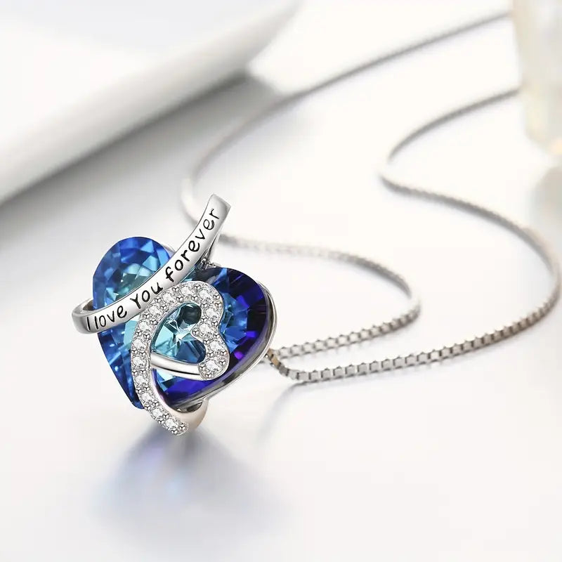 Heart Pendant Necklace – "I Love You Forever" Engraving for Special Occasions